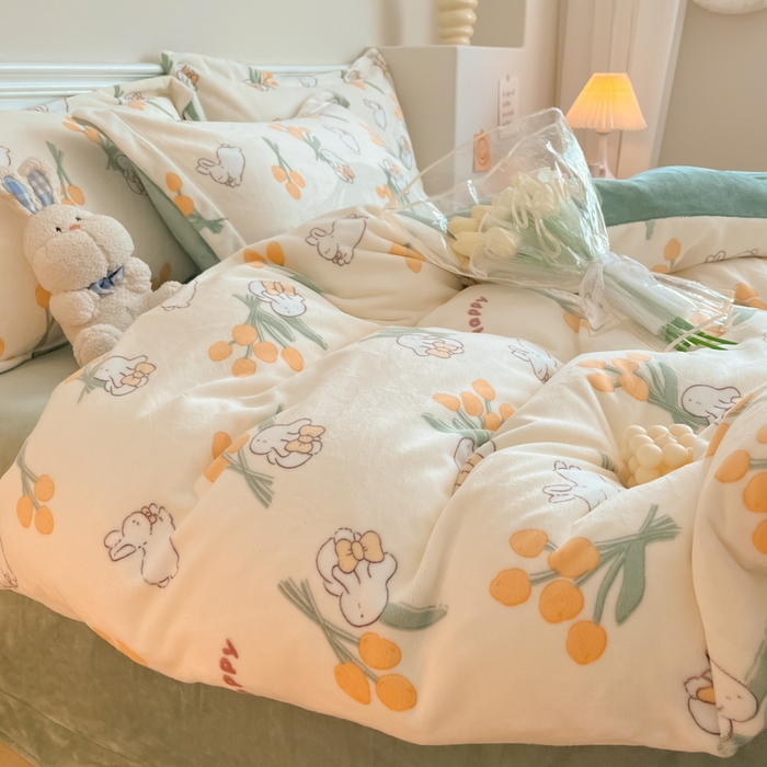 91家纺网 家纺一手货源 找家纺 金盛纺 2025新款高克重牛奶绒印花系列四件套(可定制) 星光游乐园