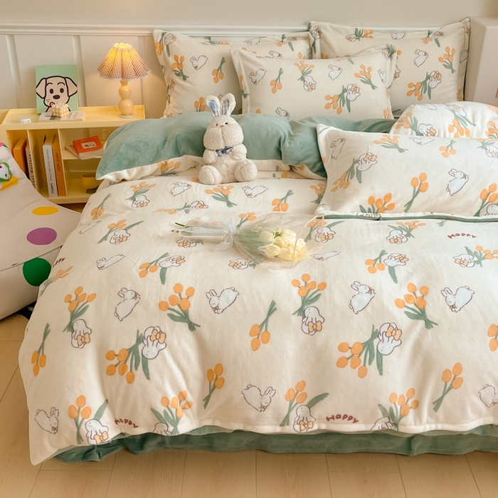 91家纺网 家纺一手货源 找家纺 金盛纺 2025新款高克重牛奶绒印花系列四件套(可定制) 星光游乐园