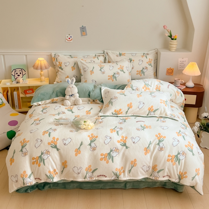 金盛纺 2025新款高克重牛奶绒印花系列四件套(可定制) 星光游乐园