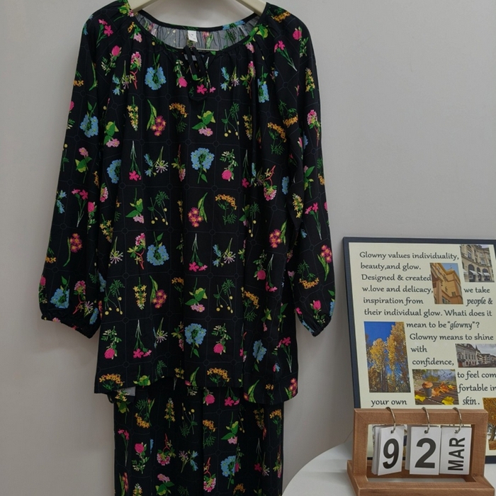 妍景家居生活馆 2025新款亲肤舒适绵绸套装 百花图