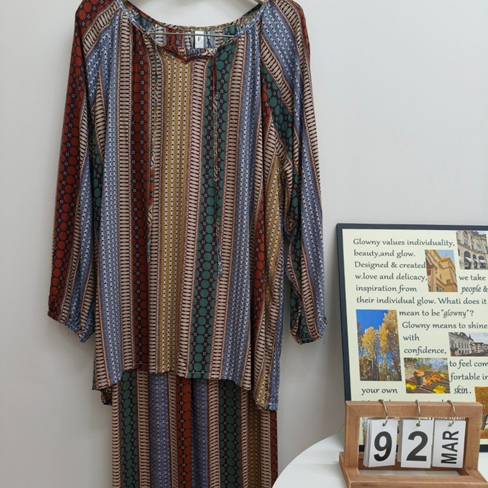 妍景家居生活馆 2025新款亲肤舒适绵绸套装 复古条纹