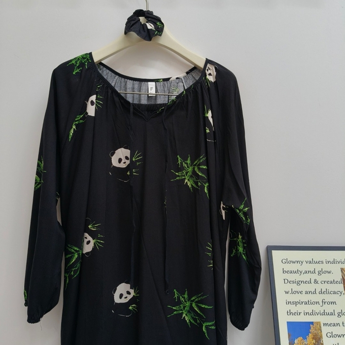 91家纺网 家纺一手货源 找家纺 妍景家居生活馆 2025新款亲肤舒适绵绸套装 黑底熊猫