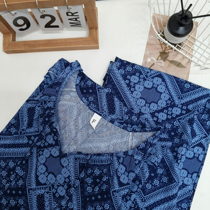 91家纺网 家纺一手货源 找家纺 妍景家居生活馆 2025新款亲肤舒适绵绸套装 蓝图形