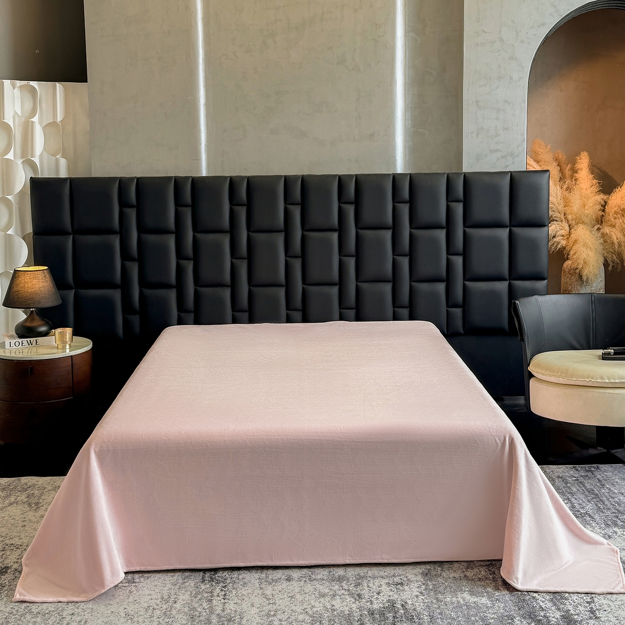 91家纺网 家纺一手货源 找家纺 新方向 2025新款240克全消光A类数码印花牛奶绒四件套床盖款-情怀 情怀-蔷薇粉