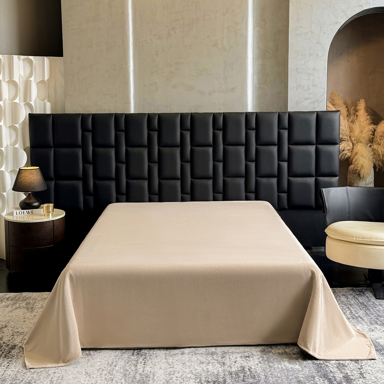 91家纺网 家纺一手货源 找家纺 新方向 2025新款240克全消光A类数码印花牛奶绒四件套床盖款-情怀 情怀-香槟