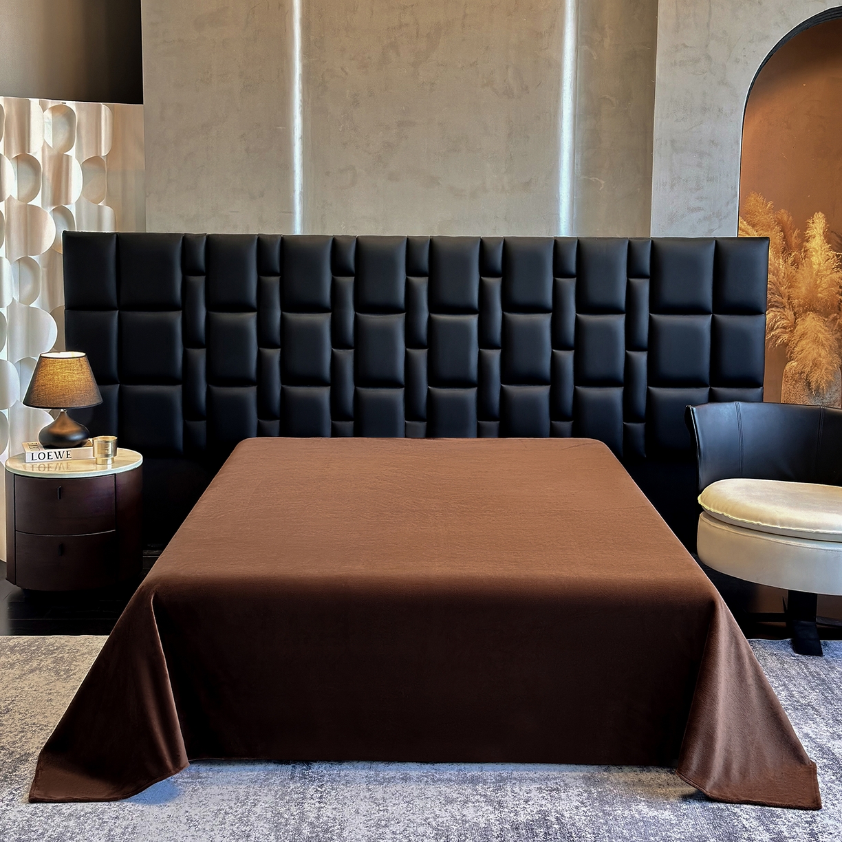 91家纺网 家纺一手货源 找家纺 新方向 2025新款240克全消光A类数码印花牛奶绒四件套床盖款-情怀 情怀-咖啡