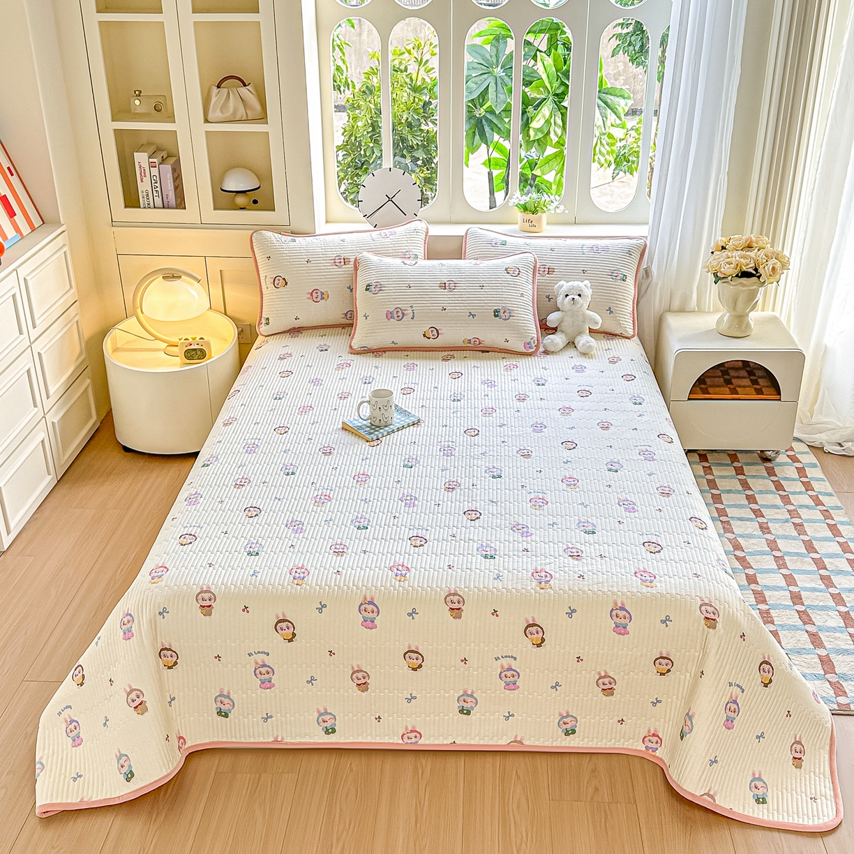 91家纺网 家纺一手货源 找家纺 橘夏家纺 2025新款A全棉B宝宝绒版双面多功能夹棉加厚床盖炕盖三件套学生婴儿床垫盖毯褥子四季通用（含买家秀） 布布表情包