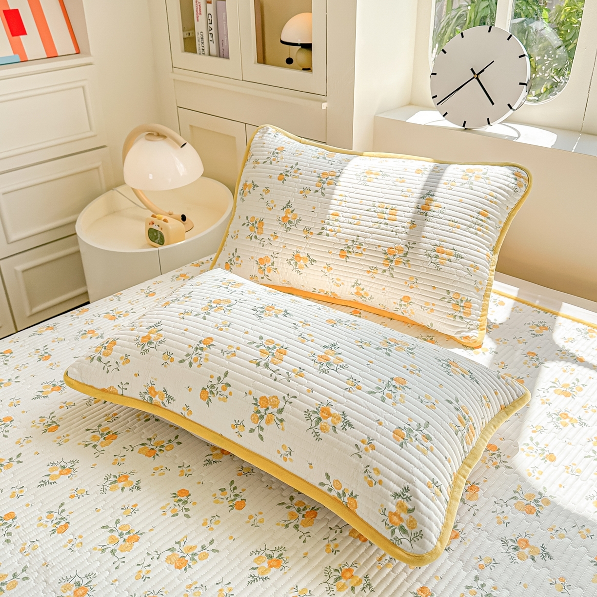 91家纺网 家纺一手货源 找家纺 橘夏家纺 2025新款A全棉B宝宝绒版双面多功能夹棉加厚床盖炕盖三件套学生婴儿床垫盖毯褥子四季通用（含买家秀） 冬日暖阳