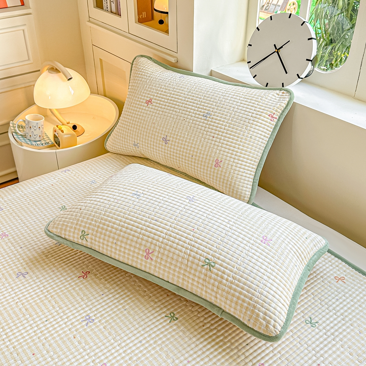 91家纺网 家纺一手货源 找家纺 橘夏家纺 2025新款A全棉B宝宝绒版双面多功能夹棉加厚床盖炕盖三件套学生婴儿床垫盖毯褥子四季通用（含买家秀） 恋格黄