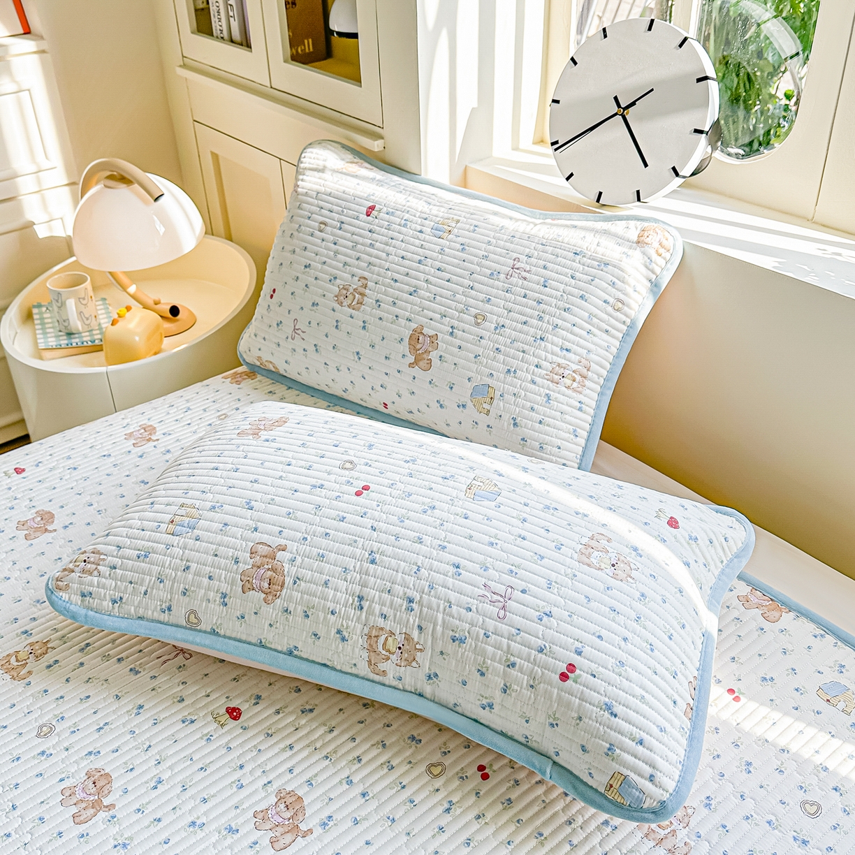 91家纺网 家纺一手货源 找家纺 橘夏家纺 2025新款A全棉B宝宝绒版双面多功能夹棉加厚床盖炕盖三件套学生婴儿床垫盖毯褥子四季通用（含买家秀） 蘑菇狗