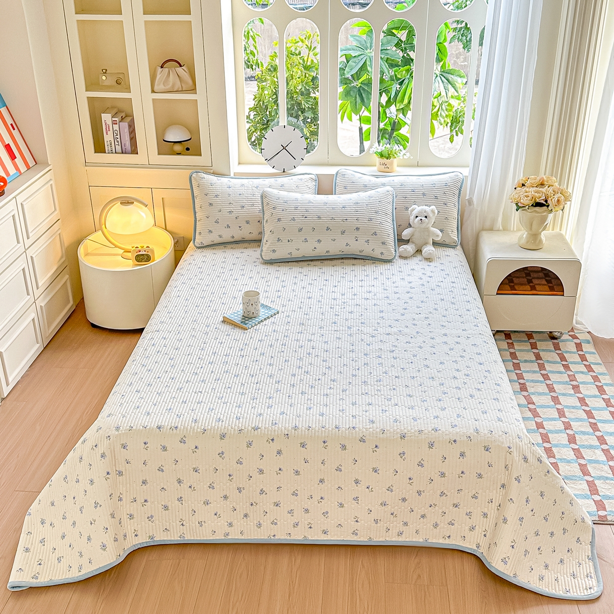 91家纺网 家纺一手货源 找家纺 橘夏家纺 2025新款A全棉B宝宝绒版双面多功能夹棉加厚床盖炕盖三件套学生婴儿床垫盖毯褥子四季通用（含买家秀） 慕心兰