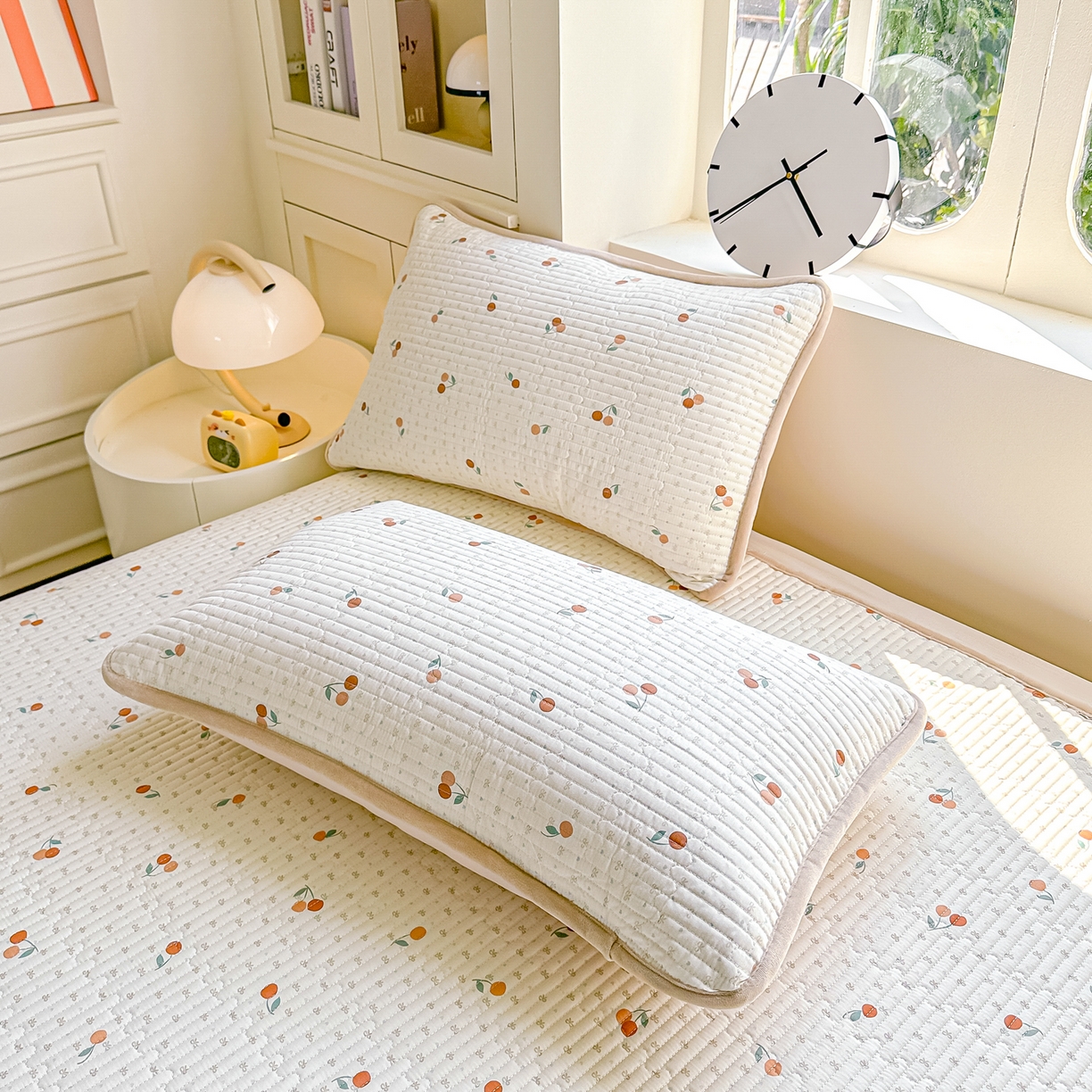 91家纺网 家纺一手货源 找家纺 橘夏家纺 2025新款A全棉B宝宝绒版双面多功能夹棉加厚床盖炕盖三件套学生婴儿床垫盖毯褥子四季通用（含买家秀） 甜心小果