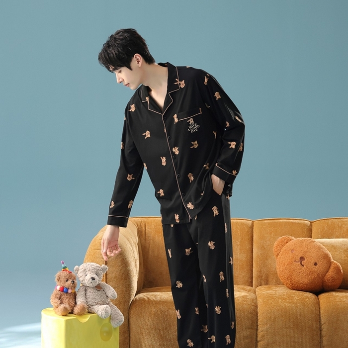 91家纺网 家纺一手货源 找家纺 （总）妍景家居生活馆 2025新款亲肤舒适新疆棉 满印泰迪狗套装