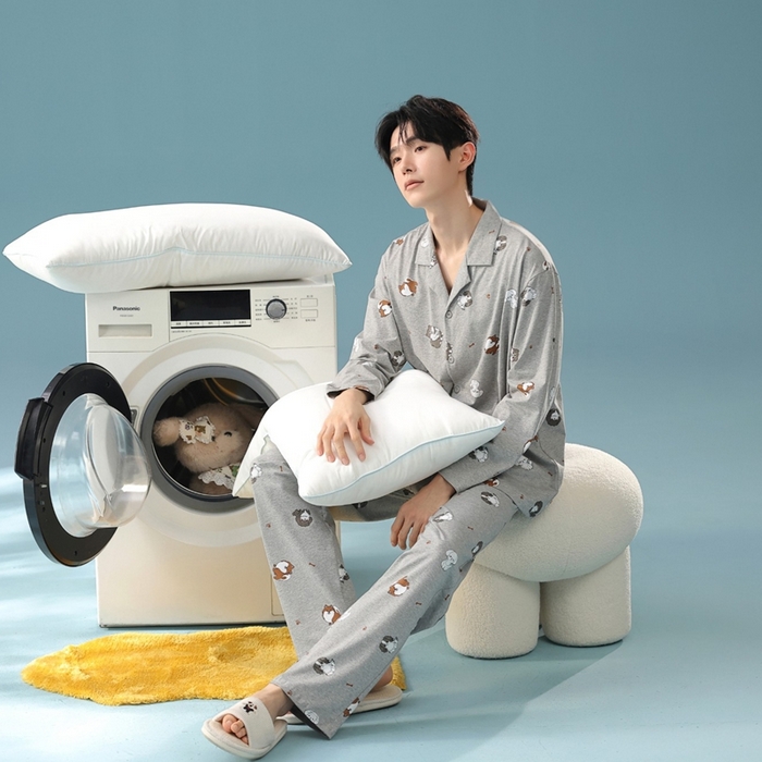 91家纺网 家纺一手货源 找家纺 （总）妍景家居生活馆 2025新款亲肤舒适新疆棉 情侣款彩色哈哈狗套装