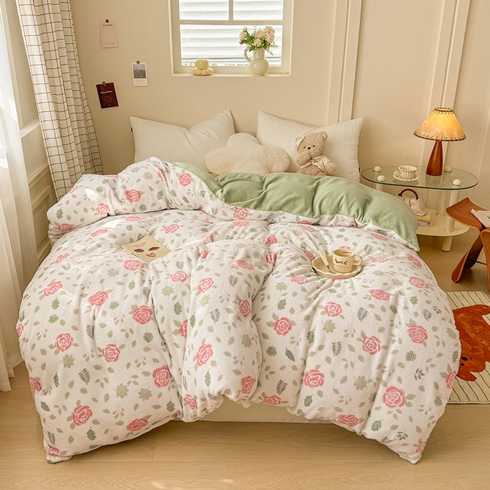 91家纺网 家纺一手货源 找家纺 （总）金盛纺 2025新款高克重牛奶绒印花系列单被套(可定制)