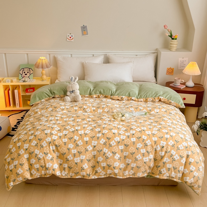 91家纺网 家纺一手货源 找家纺 （总）金盛纺 2025新款高克重牛奶绒印花系列单被套(可定制)