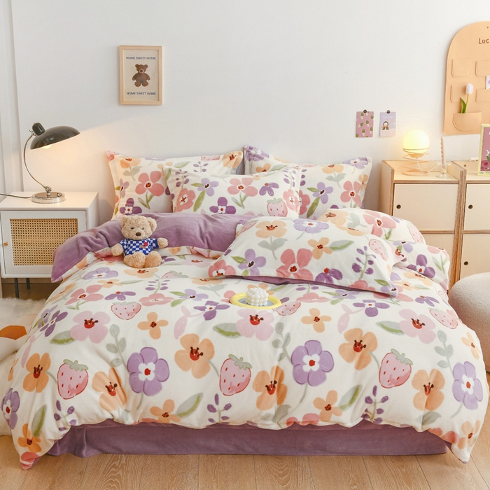 91家纺网 家纺一手货源 找家纺 （总）金盛纺 2025新款高克重牛奶绒印花系列单被套(可定制)