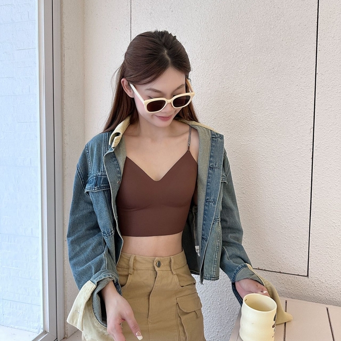 妍景家居生活馆 2025新款亲肤舒适钻石肩带美背 可可棕