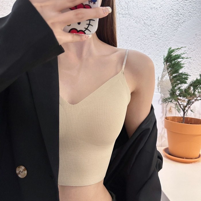 妍景家居生活馆 2025新款亲肤舒适钻石肩带美背 粉底液肤