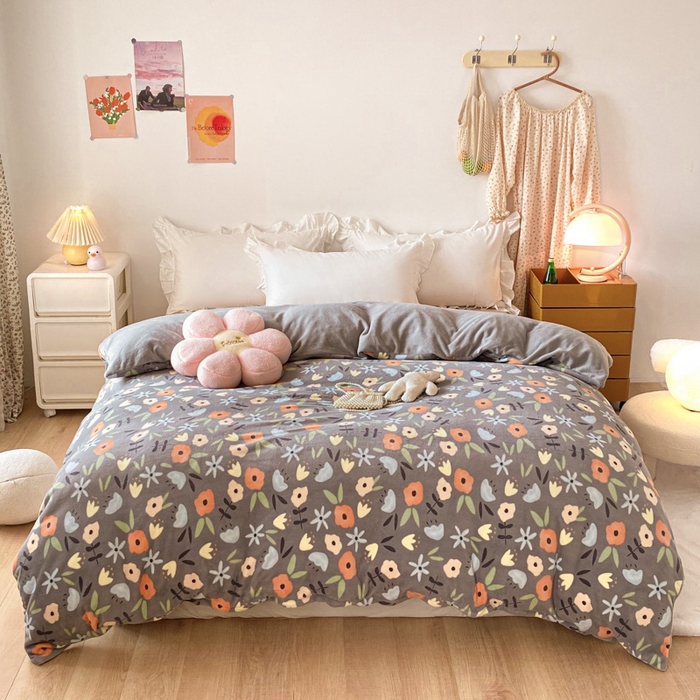 91家纺网 家纺一手货源 找家纺 （总）金盛纺 2025新款高克重牛奶绒印花系列单被套(可定制)