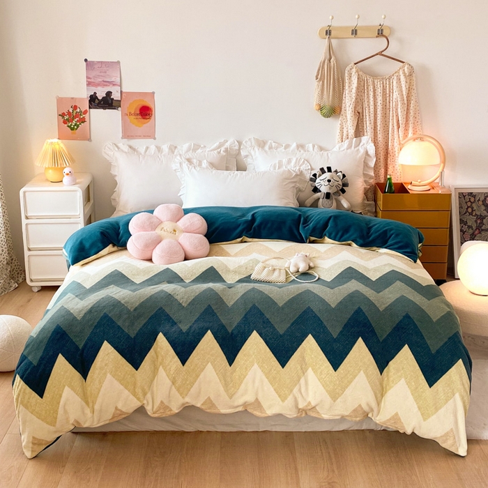 91家纺网 家纺一手货源 找家纺 （总）金盛纺 2025新款高克重牛奶绒印花系列单被套(可定制)