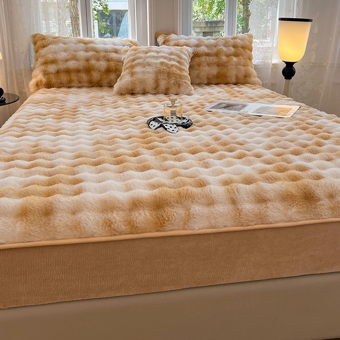 91家纺网 家纺一手货源 找家纺 （总）梦舒羽 2025新款兔毛绒水晶绒床垫保护套牛奶绒床垫套单品床笠单件床笠