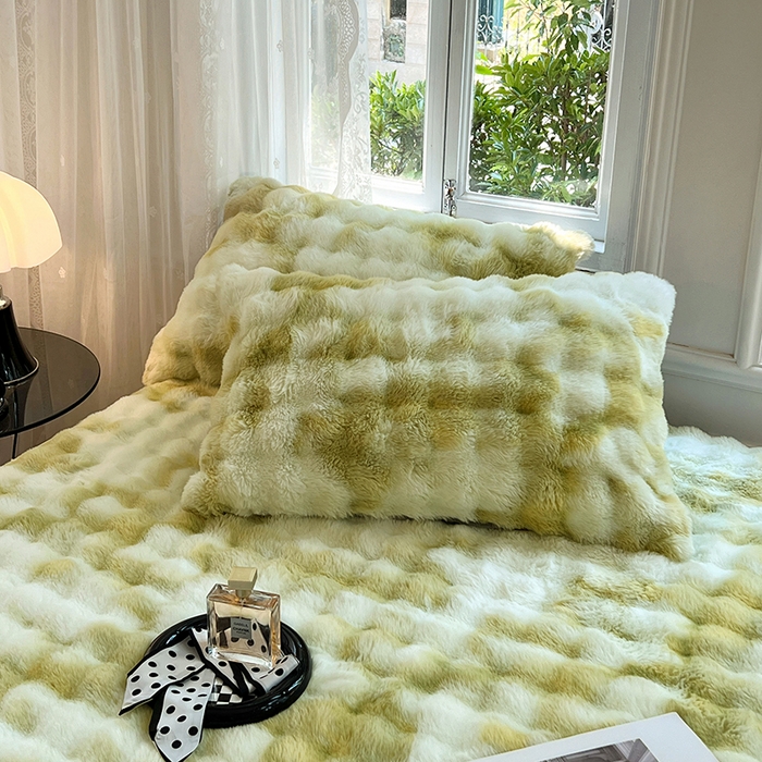 91家纺网 家纺一手货源 找家纺 梦舒羽 2025新款兔毛绒水晶绒床垫保护套牛奶绒床垫套单品床笠单件床笠 兔毛绒泡泡-梦幻果绿