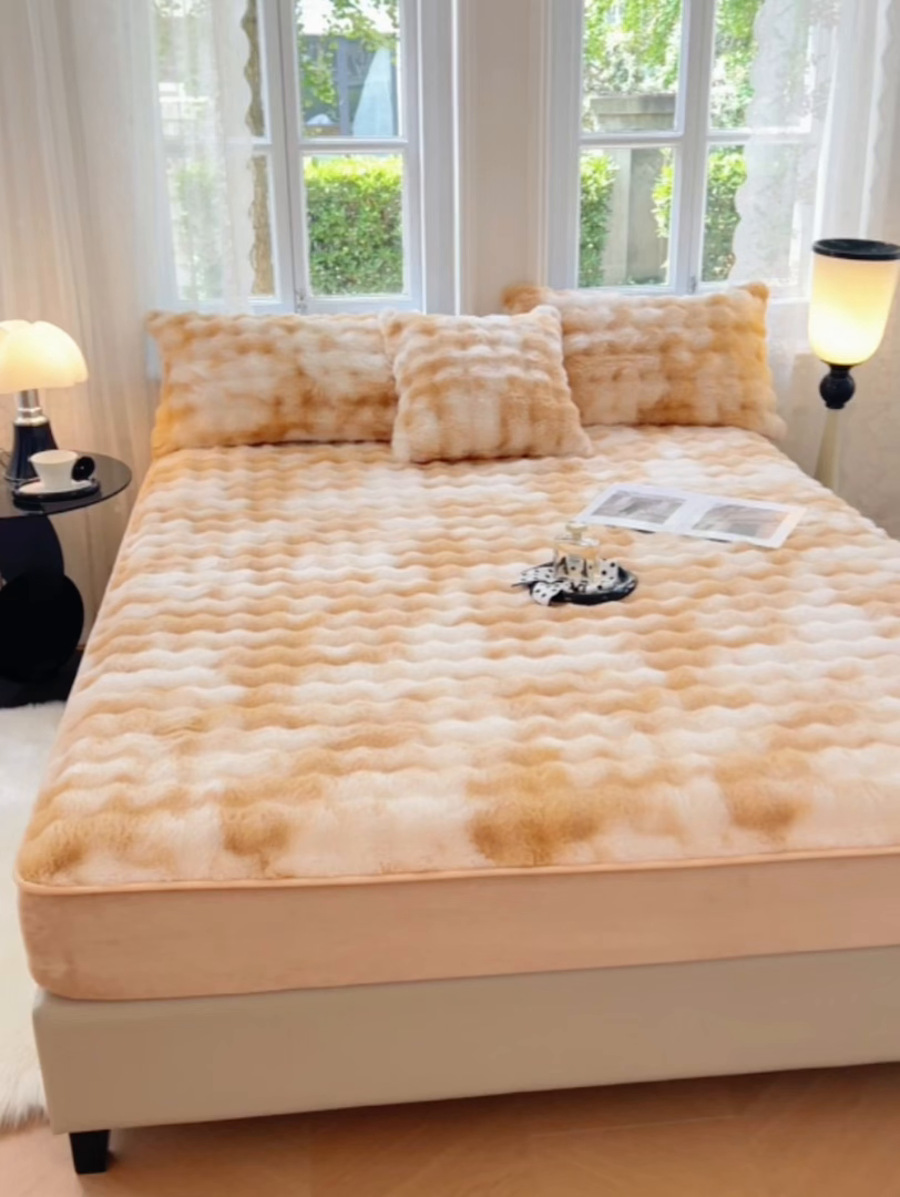 91家纺网 家纺一手货源 找家纺 （总）梦舒羽 2025新款兔毛绒水晶绒床垫保护套牛奶绒床垫套单品床笠单件床笠