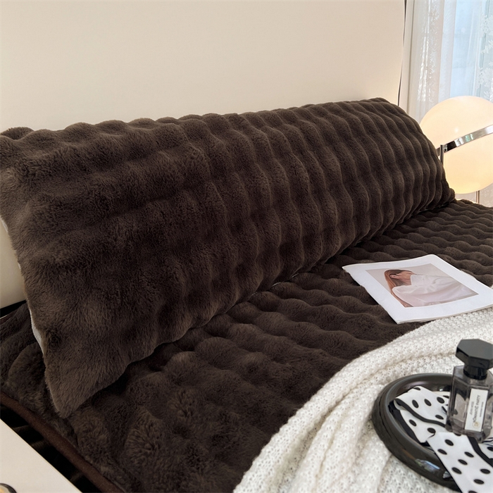 91家纺网 家纺一手货源 找家纺 （总）梦舒羽 2025新款兔毛绒双人枕套牛奶绒加长情侣枕芯套雪花绒枕头套