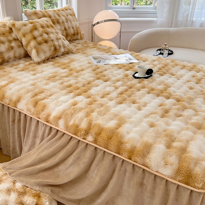 91家纺网 家纺一手货源 找家纺 （总）梦舒羽 2025新款兔毛绒水晶绒床垫保护罩牛奶绒床垫床单罩单件床裙单品床裙