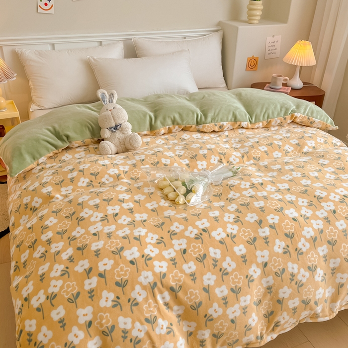 91家纺网 家纺一手货源 找家纺 金盛纺 2025新款高克重牛奶绒印花系列单被套(可定制) 丽人花都