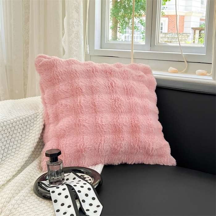 91家纺网 家纺一手货源 找家纺 （总）梦舒羽 2025新款兔毛绒抱枕套单人牛奶绒枕芯套雪花绒宿舍枕头套
