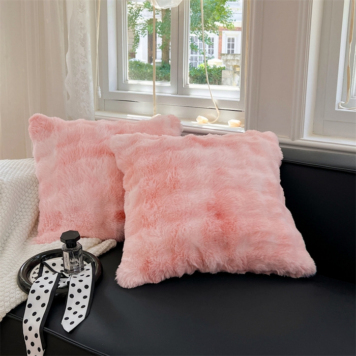 91家纺网 家纺一手货源 找家纺 梦舒羽 2025新款兔毛绒抱枕套单人牛奶绒枕芯套雪花绒宿舍枕头套 兔毛绒泡泡-梦幻樱粉