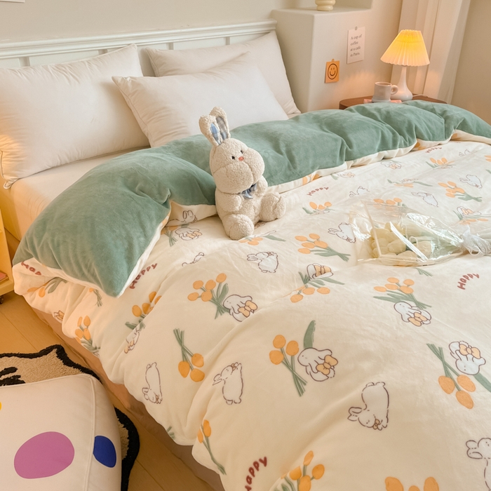 91家纺网 家纺一手货源 找家纺 金盛纺 2025新款高克重牛奶绒印花系列单被套(可定制) 星光游乐园