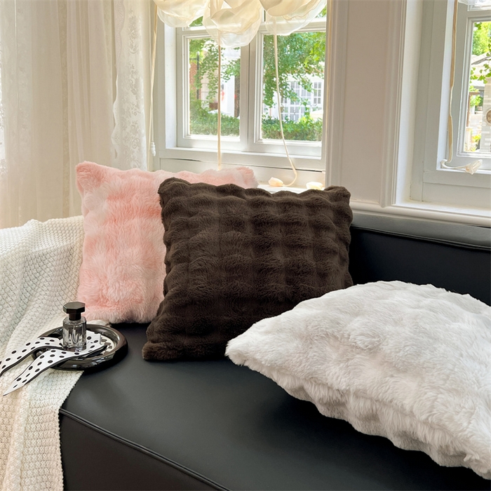 91家纺网 家纺一手货源 找家纺 梦舒羽 2025新款兔毛绒抱枕套单人牛奶绒枕芯套雪花绒宿舍枕头套 组合图仅供参考不可下单