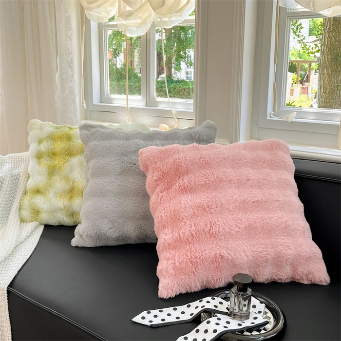 91家纺网 家纺一手货源 找家纺 梦舒羽 2025新款兔毛绒抱枕套单人牛奶绒枕芯套雪花绒宿舍枕头套 组合图仅供参考不可下单