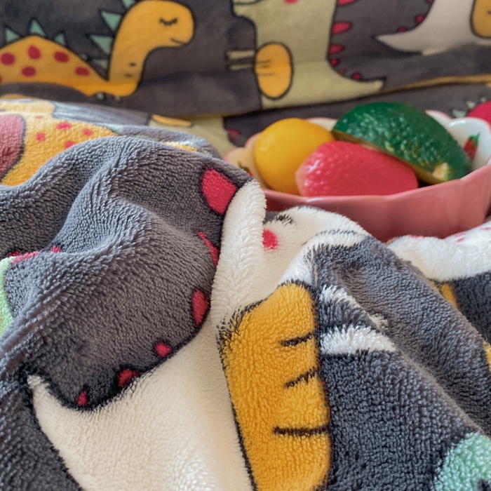 91家纺网 家纺一手货源 找家纺 金盛纺 2025新款高克重牛奶绒印花系列单被套(可定制) 恐龙王国