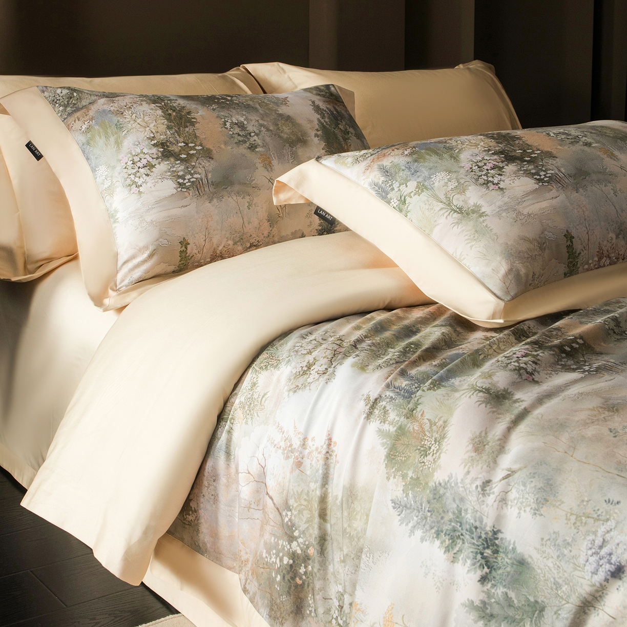 91家纺网 家纺一手货源 找家纺 （总）洺兰家居 2025新款100支全棉新疆棉单拼角工艺款四件套长绒棉贴边床单床笠床上用品套件专（控价标准275加大285床笠275）