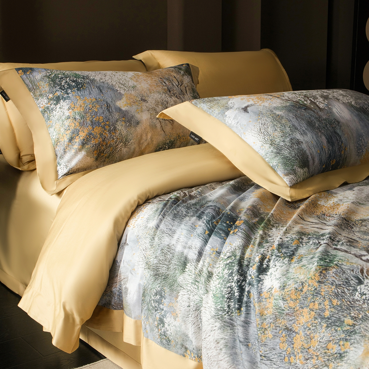 91家纺网 家纺一手货源 找家纺 （总）洺兰家居 2025新款100支全棉新疆棉单拼角工艺款四件套长绒棉贴边床单床笠床上用品套件专（控价标准275加大285床笠275）