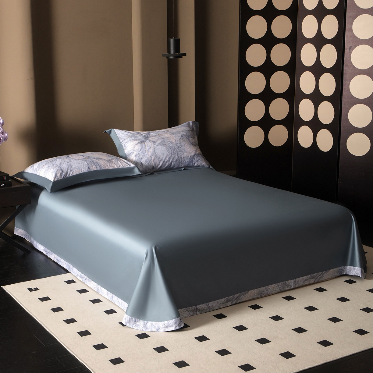 91家纺网 家纺一手货源 找家纺 洺兰家居 2025新款100支全棉新疆棉单拼角工艺款四件套长绒棉贴边床单床笠床上用品套件专（控价标准275加大285床笠275） 舒蕾