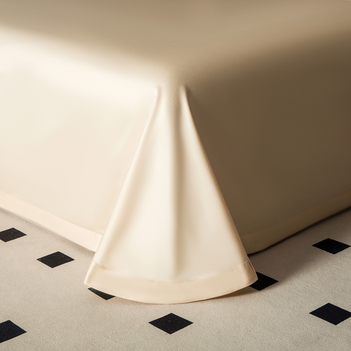 91家纺网 家纺一手货源 找家纺 洺兰家居 2025新款100支全棉新疆棉单拼角工艺款四件套长绒棉贴边床单床笠床上用品套件专（控价标准275加大285床笠275） 梦境