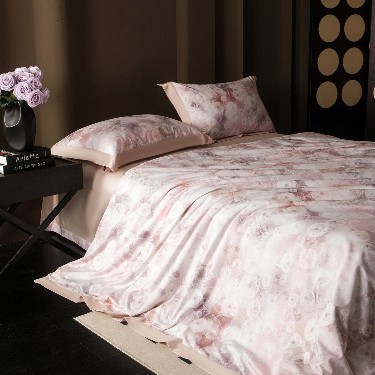 91家纺网 家纺一手货源 找家纺 洺兰家居 2025新款100支全棉新疆棉单拼角工艺款四件套长绒棉贴边床单床笠床上用品套件专（控价标准275加大285床笠275） 璀璨