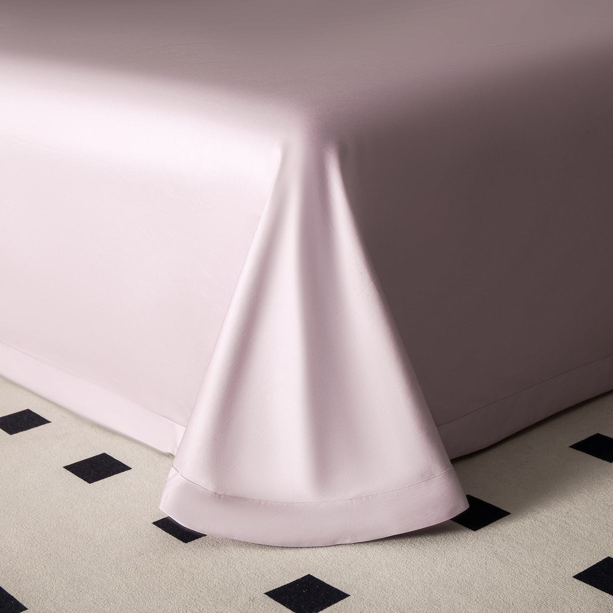 91家纺网 家纺一手货源 找家纺 洺兰家居 2025新款100支全棉新疆棉单拼角工艺款四件套长绒棉贴边床单床笠床上用品套件专（控价标准275加大285床笠275） 洛缇