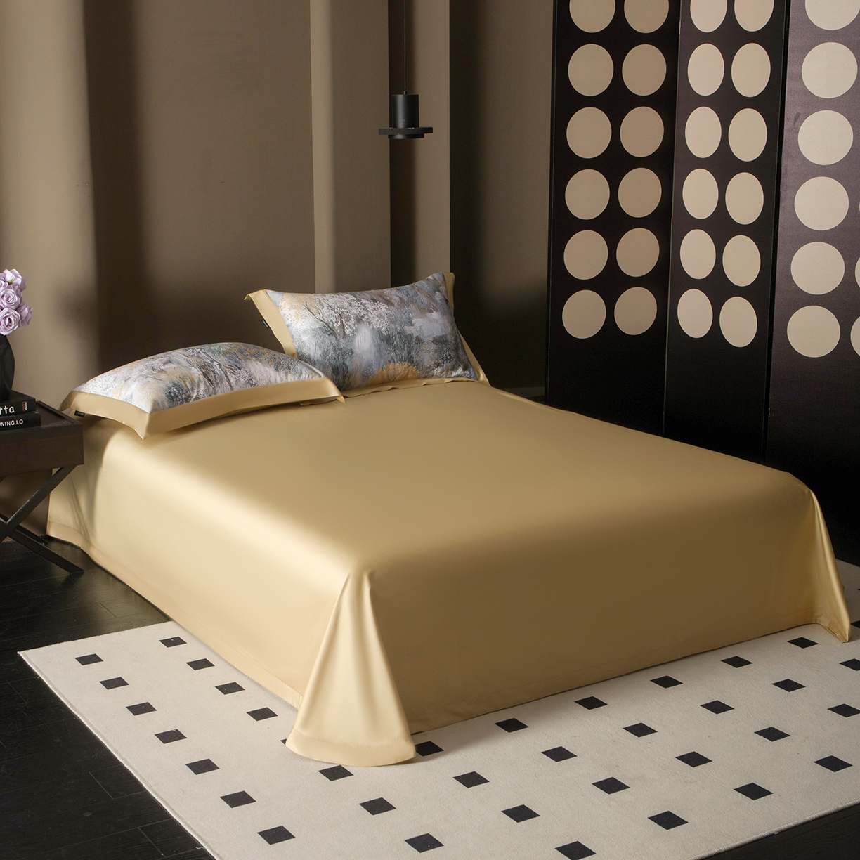 91家纺网 家纺一手货源 找家纺 洺兰家居 2025新款100支全棉新疆棉单拼角工艺款四件套长绒棉贴边床单床笠床上用品套件专（控价标准275加大285床笠275） 雾都