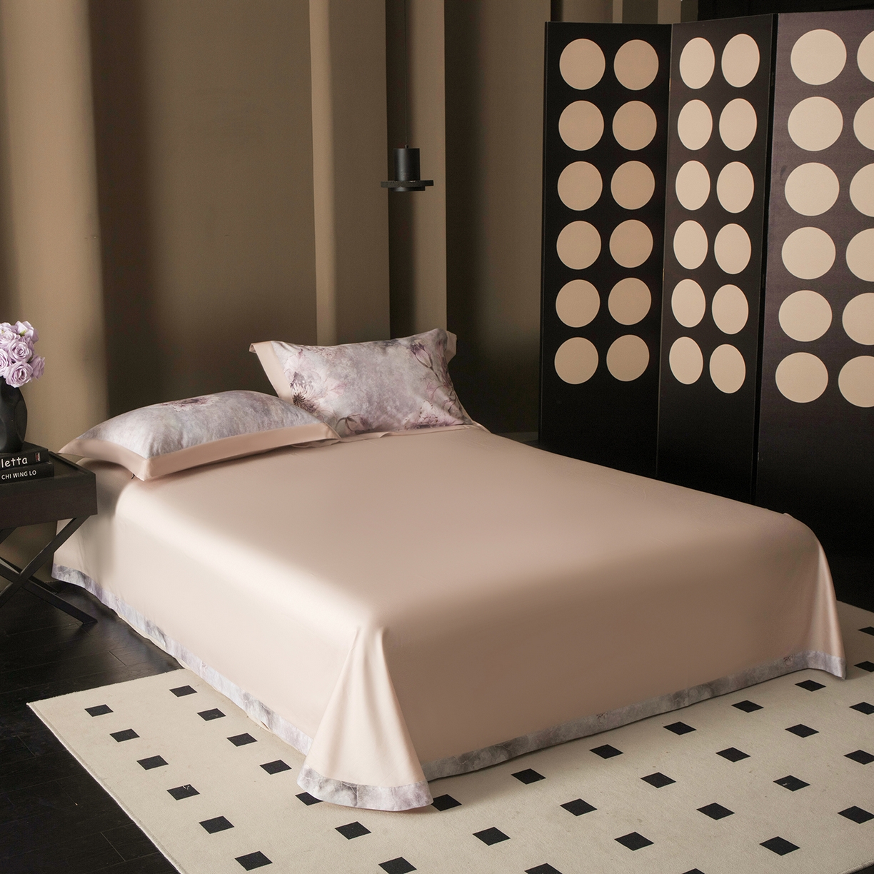 91家纺网 家纺一手货源 找家纺 洺兰家居 2025新款100支全棉新疆棉单拼角工艺款四件套长绒棉贴边床单床笠床上用品套件专（控价标准275加大285床笠275） 芊梦