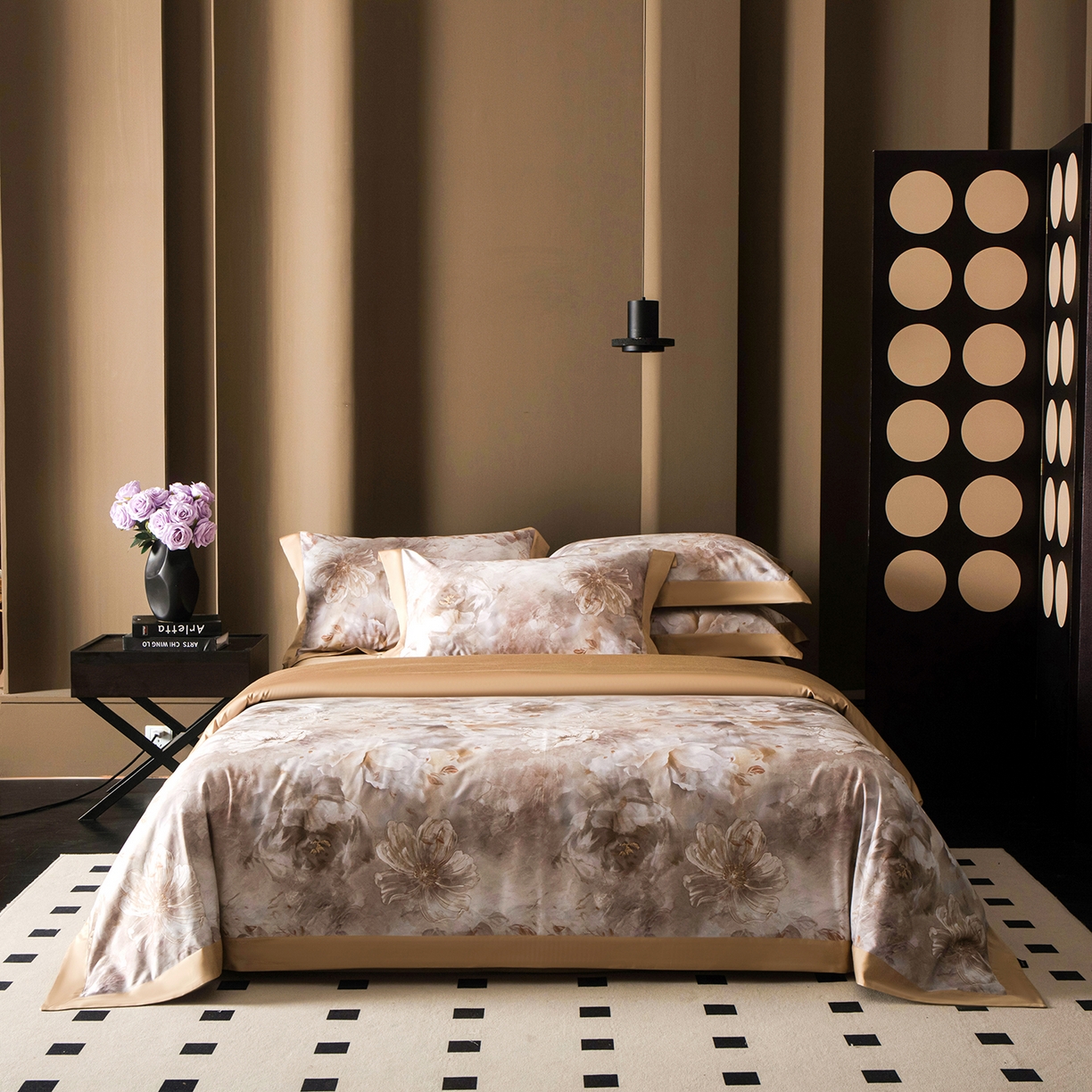 91家纺网 家纺一手货源 找家纺 洺兰家居 2025新款100支全棉新疆棉单拼角工艺款四件套长绒棉贴边床单床笠床上用品套件专（控价标准275加大285床笠275） 云锦