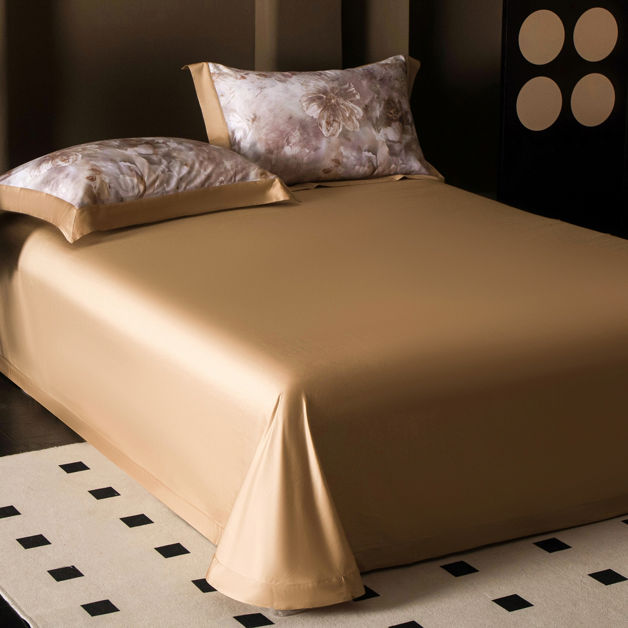 91家纺网 家纺一手货源 找家纺 洺兰家居 2025新款100支全棉新疆棉单拼角工艺款四件套长绒棉贴边床单床笠床上用品套件专（控价标准275加大285床笠275） 云锦