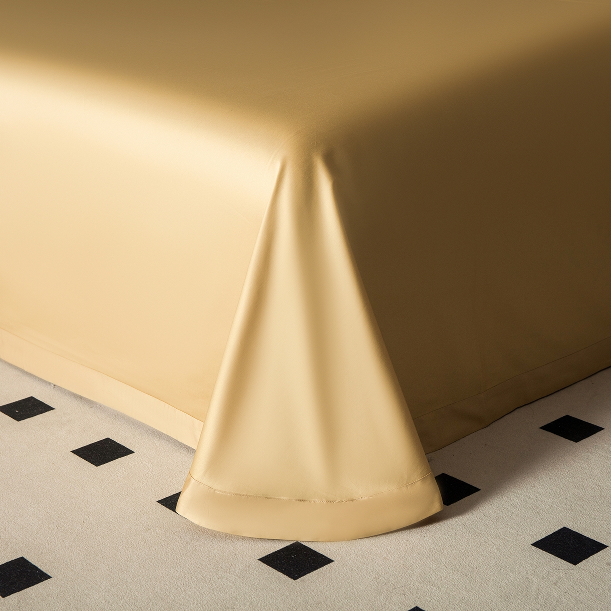 91家纺网 家纺一手货源 找家纺 洺兰家居 2025新款100支全棉新疆棉单拼角工艺款四件套长绒棉贴边床单床笠床上用品套件专（控价标准275加大285床笠275） 德琳