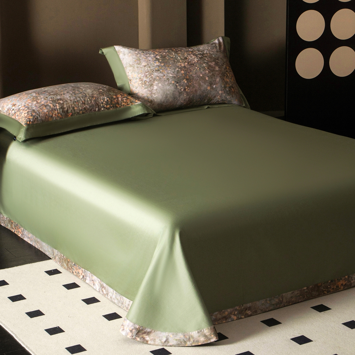 91家纺网 家纺一手货源 找家纺 洺兰家居 2025新款100支全棉新疆棉单拼角工艺款四件套长绒棉贴边床单床笠床上用品套件专（控价标准275加大285床笠275） 罗森