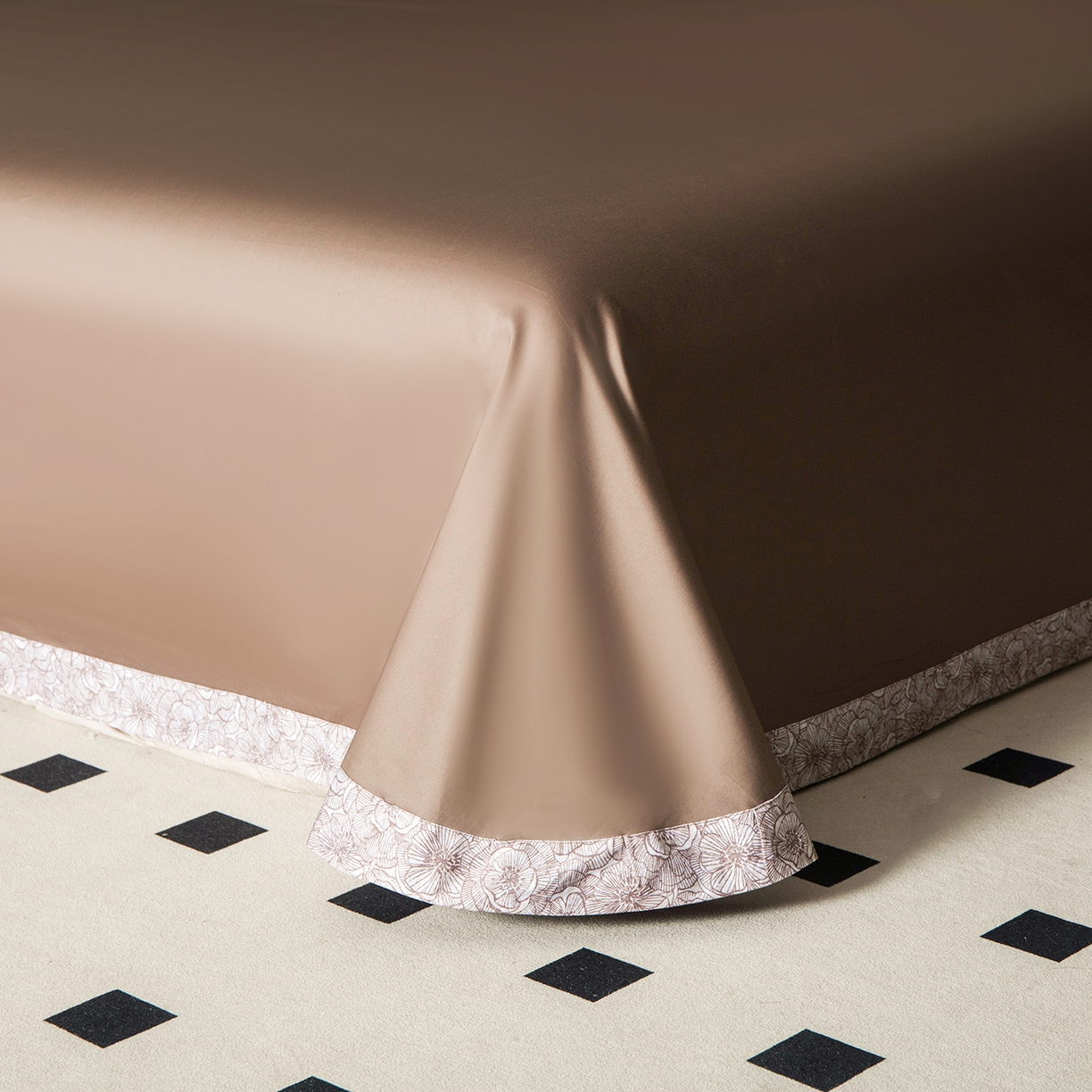 91家纺网 家纺一手货源 找家纺 洺兰家居 2025新款100支全棉新疆棉单拼角工艺款四件套长绒棉贴边床单床笠床上用品套件专（控价标准275加大285床笠275） 劳伦